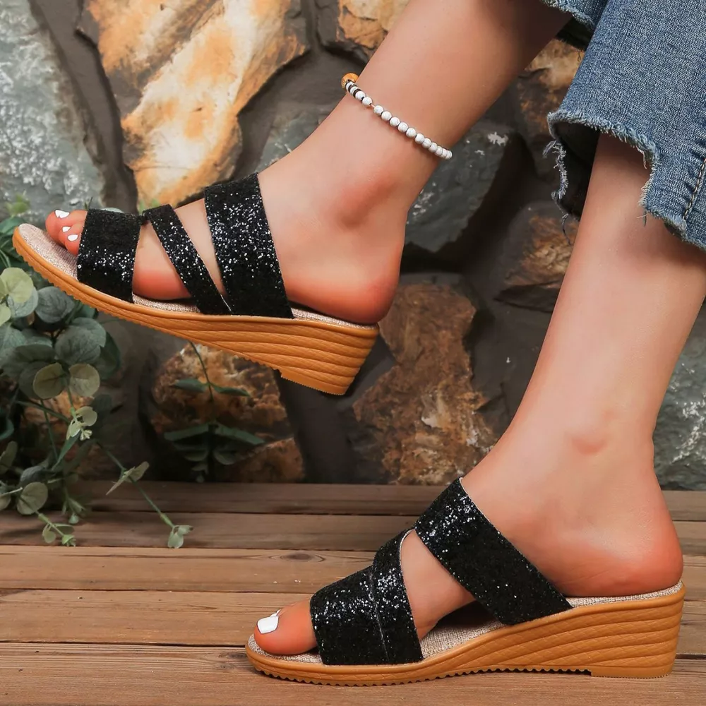 Round Toe Wedge Sandals, image 12