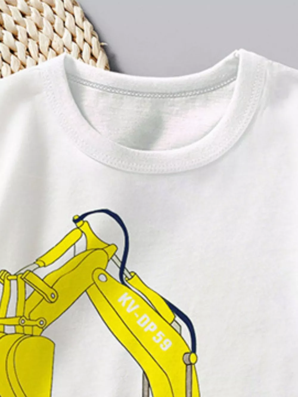 Children's Excavator Graphic Short Sleeve Tee, image 2