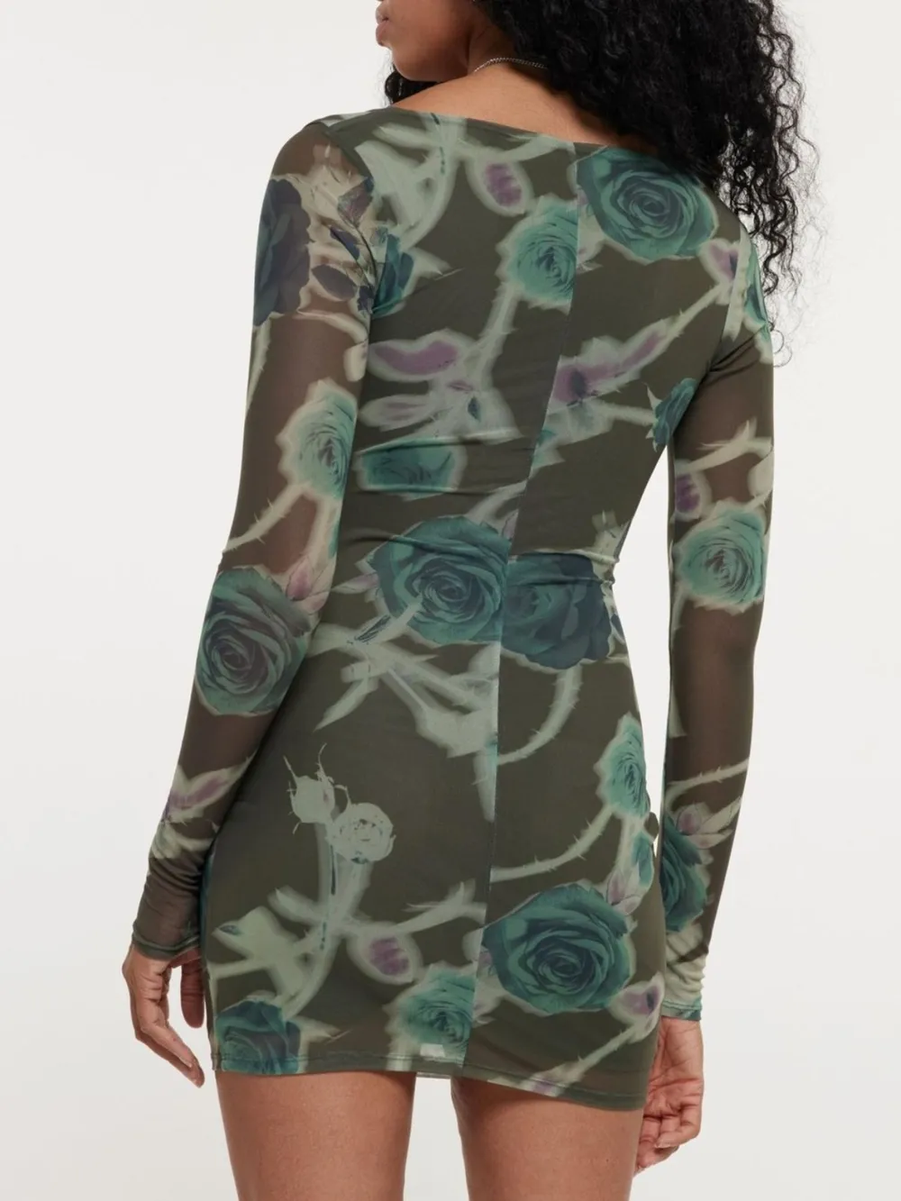 Long Sleeve Bodycon Dress with Keyhole Detail, image 2