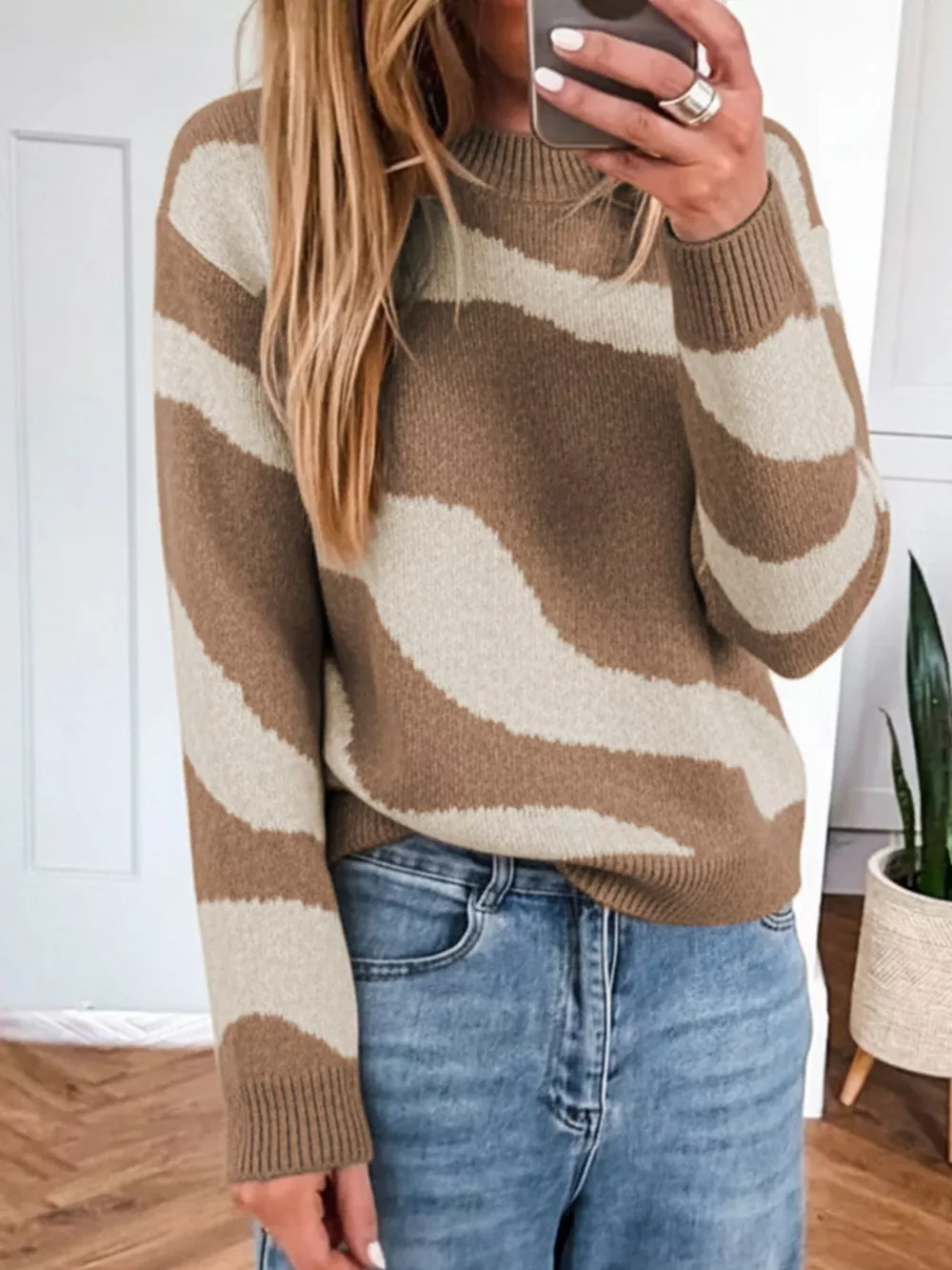 Contrast Long Sleeve Sweater, image 3