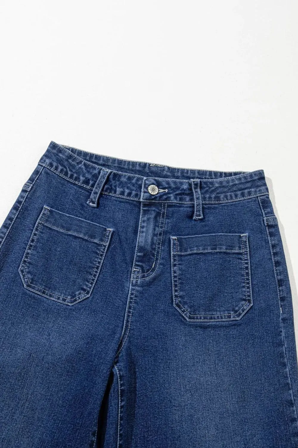 Front Pocket Patch High Waisted Wide Leg Jeans, image 6