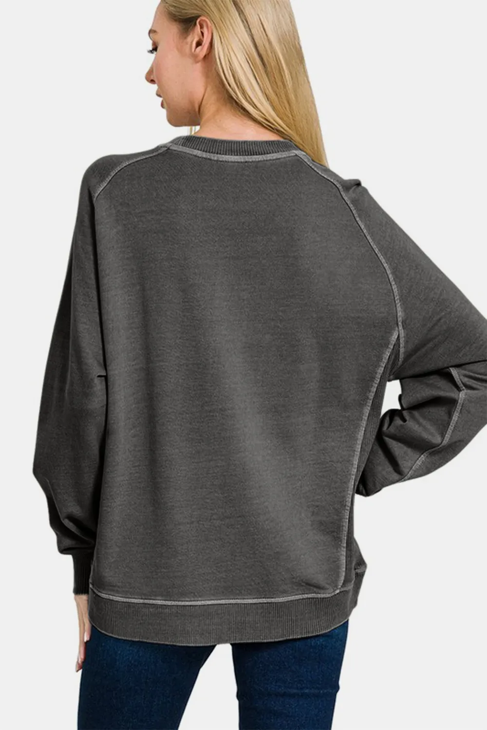 Full Size Pigment Dyed French Terry Sweatshirt, image 2