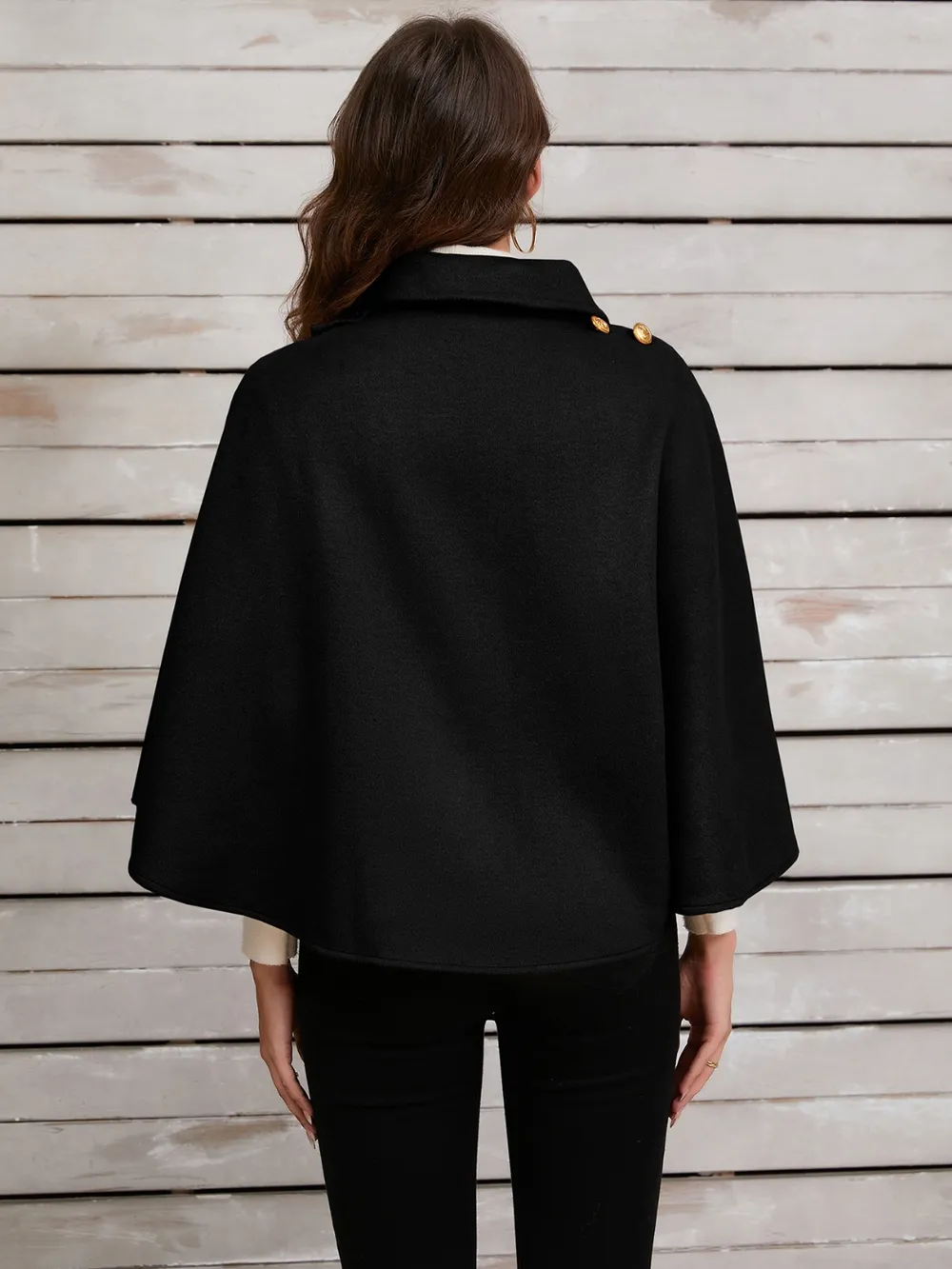 Collared Neck Cropped Cape, image 8