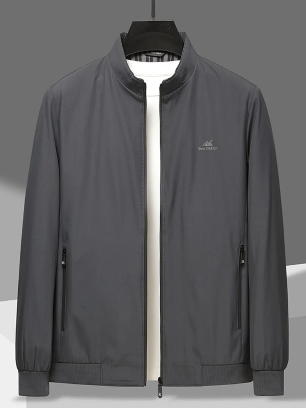 Men's Plus Size Zip Up Long Sleeve Jacket