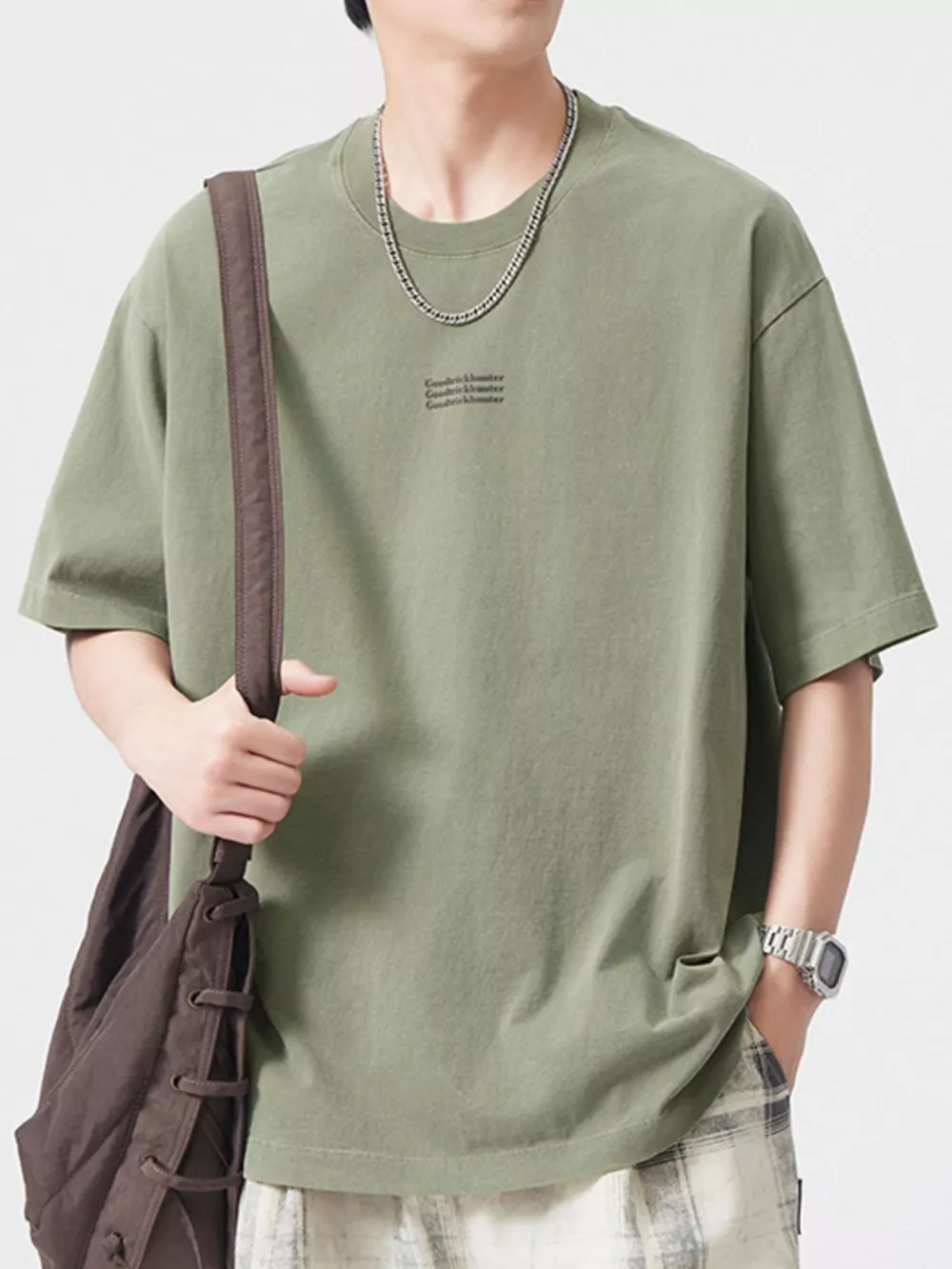 Men's Plus Size Round Neck Half Sleeve T-Shirt, image 2