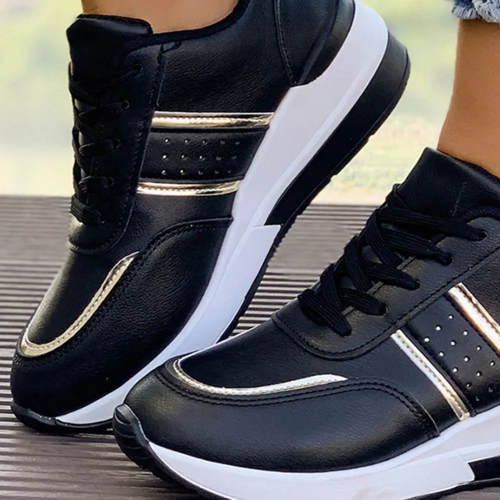 Round Toe Lace Up Sneakers, image 3