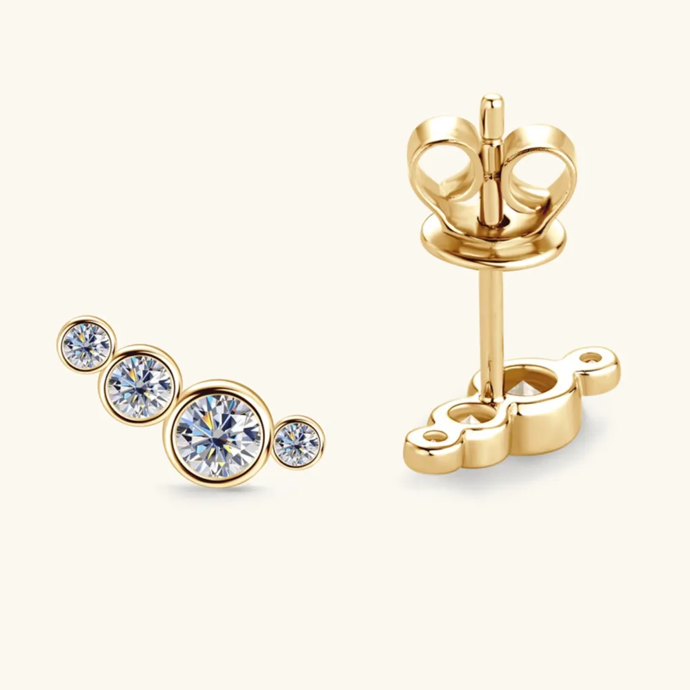 Moissanite 925 Sterling Silver Stud Earrings, image 7
