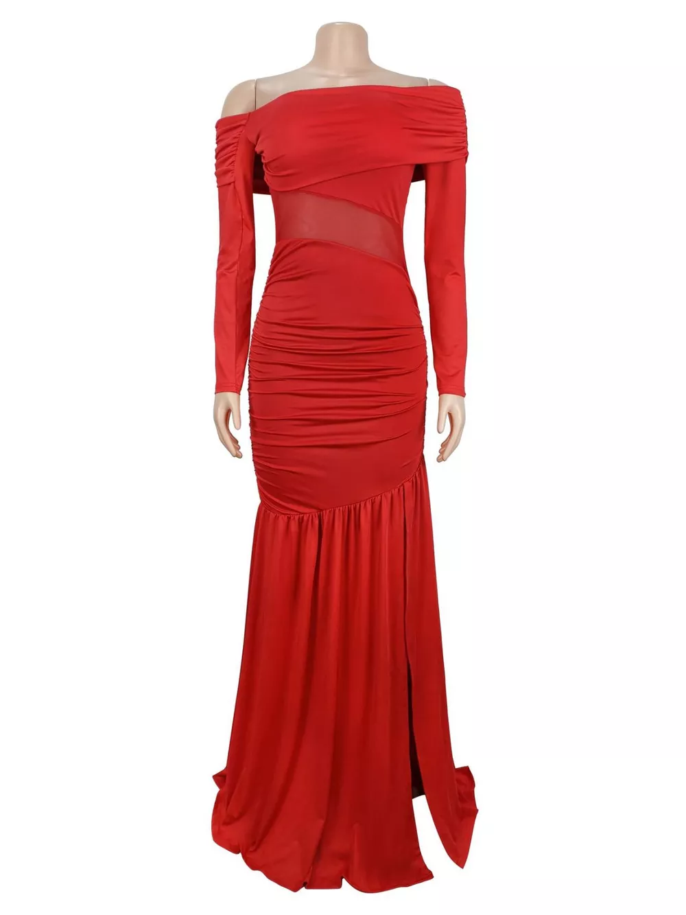 Off Shoulder Slit Maxi Dress, image 7