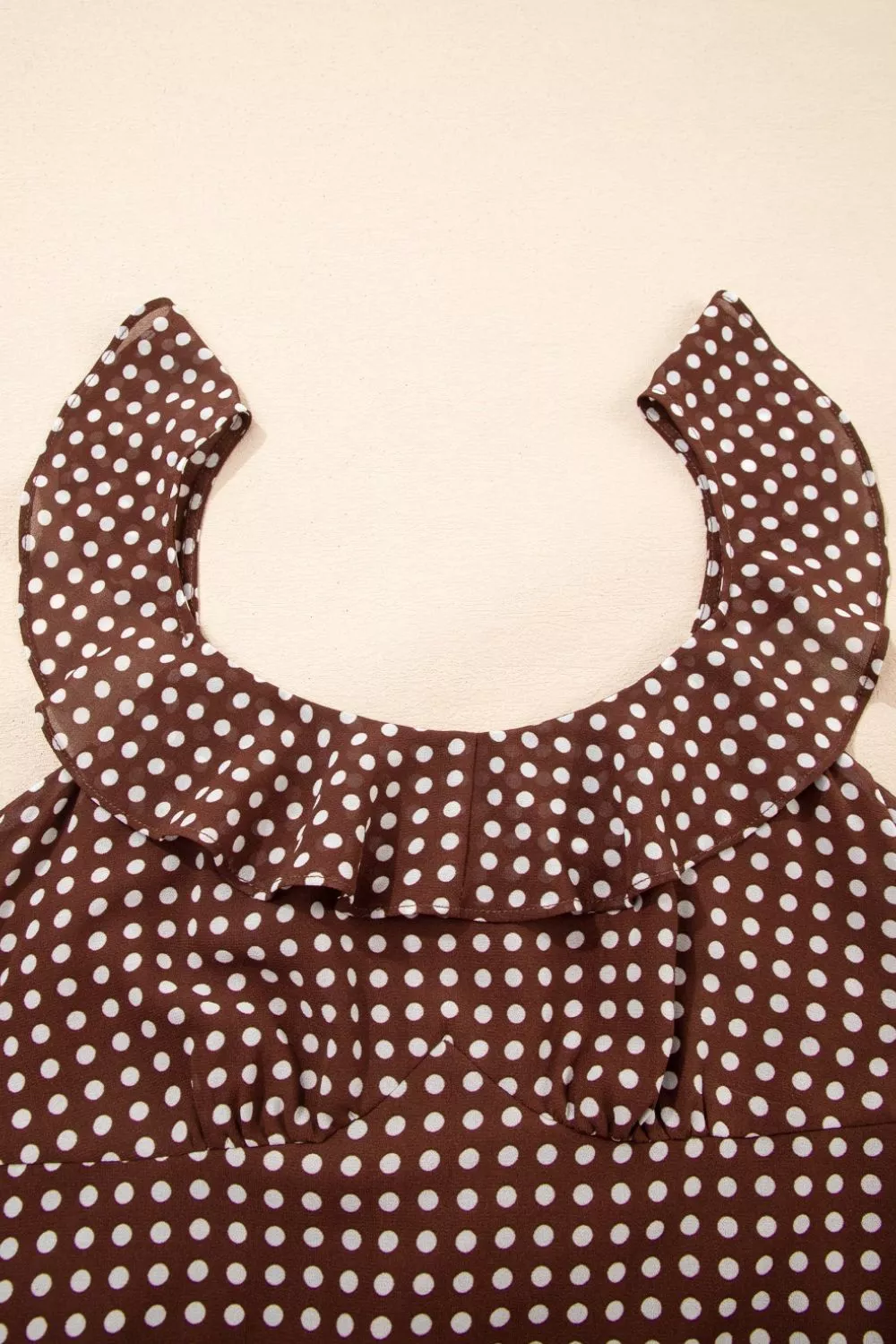 Polka Dot Print Backless Ruffled Tiered Maxi Dress, image 11