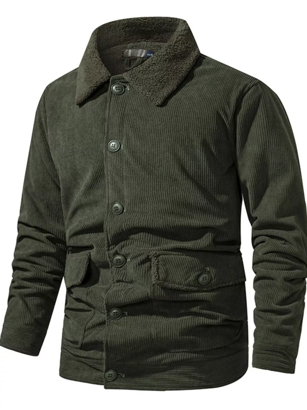 Men's Corduroy Sherpa Lined Button-Up Jacket, image 9