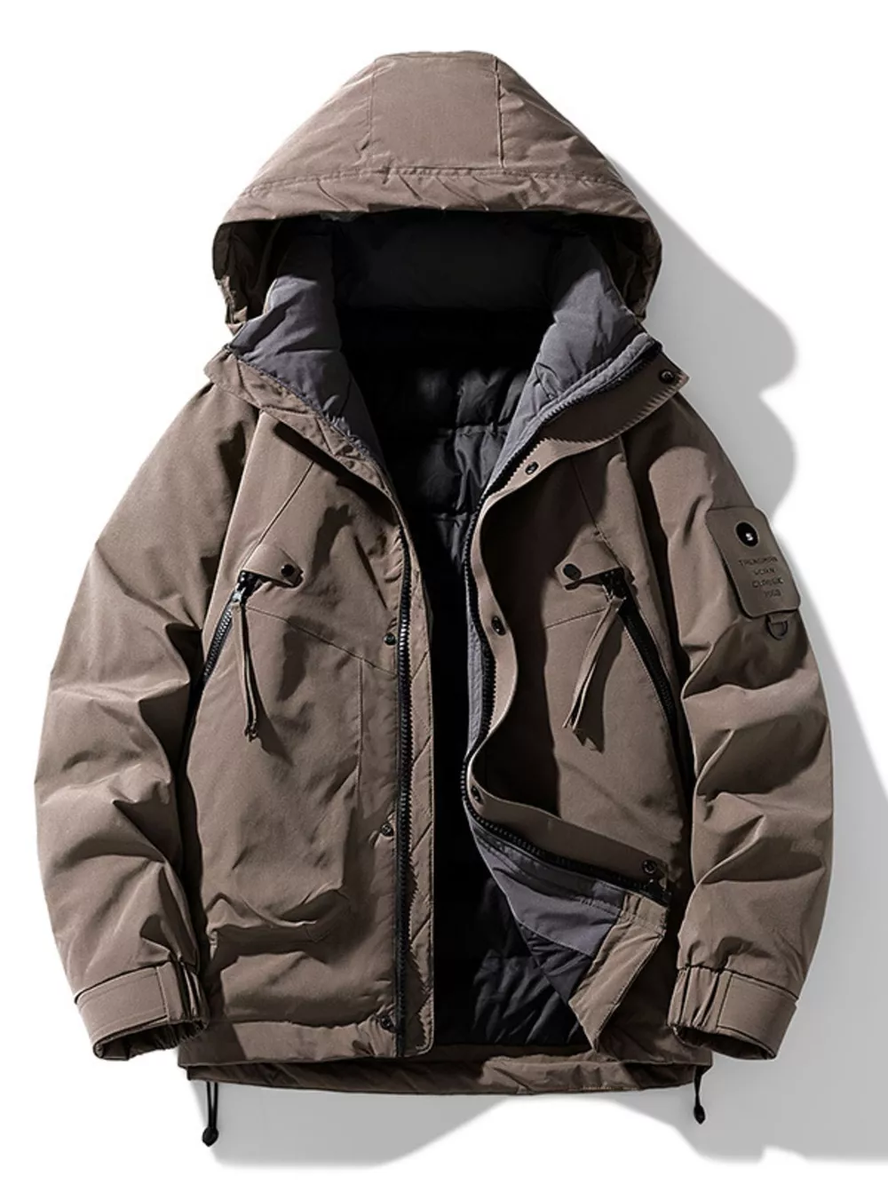 Men's Plus Size Hooded Winter Padded Jacket, image 3