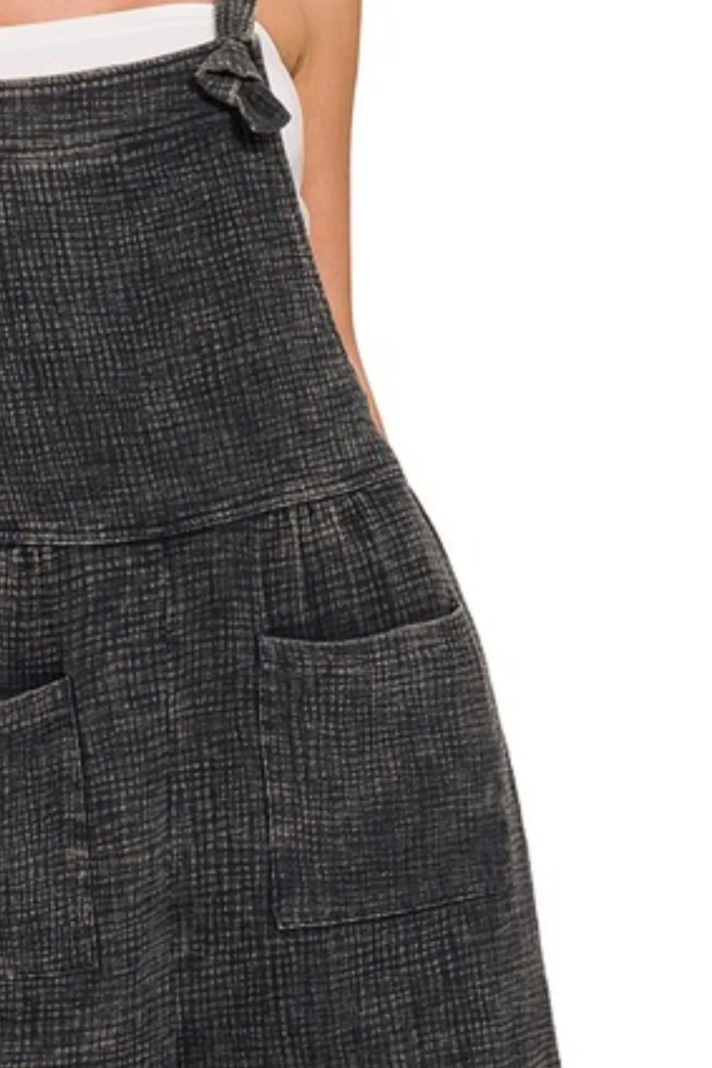 Woven Double Gauze Acid Washed Romper, image 3