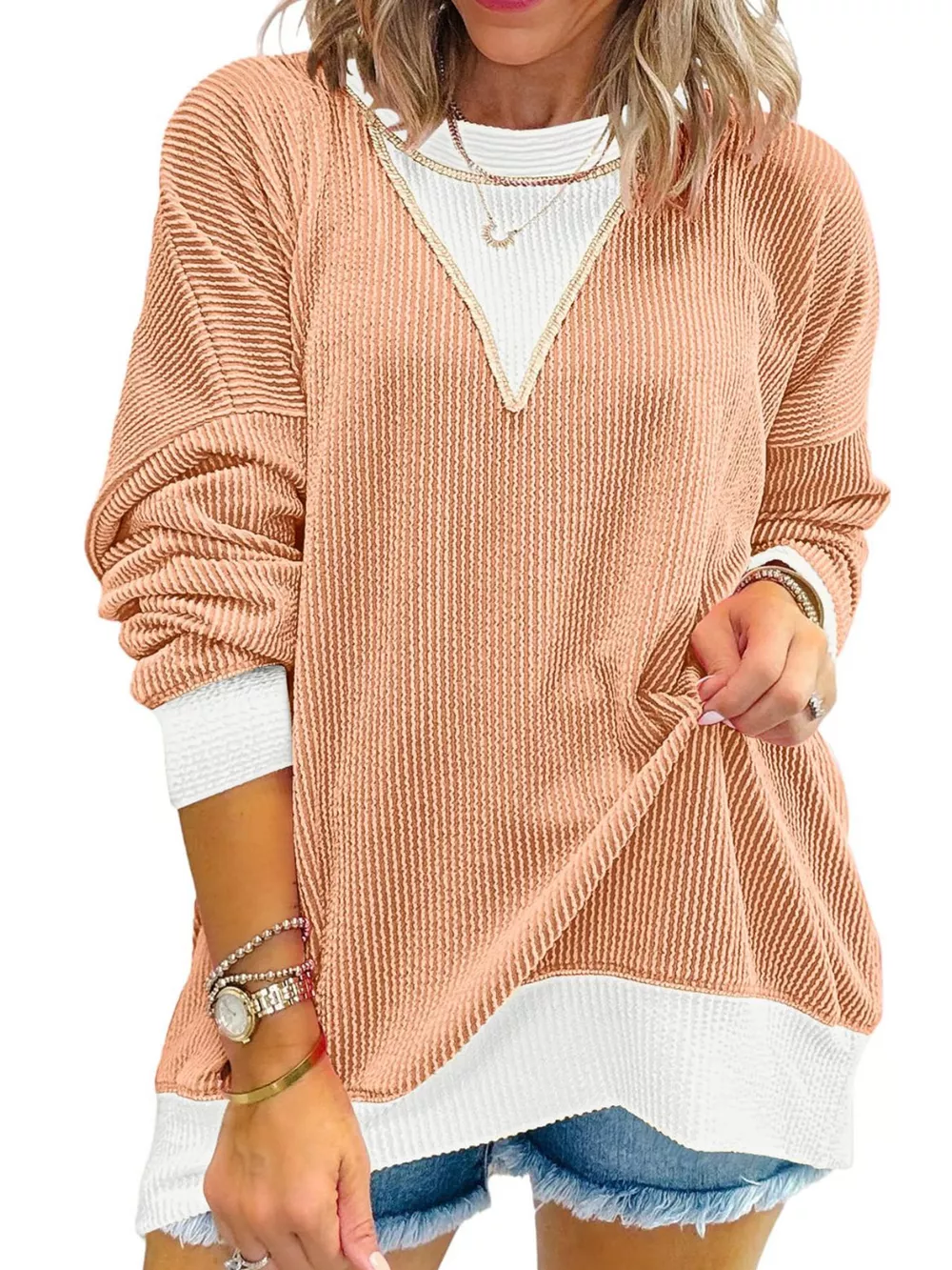 Contrast Dropped Shoulder Sweatshirt, image 9