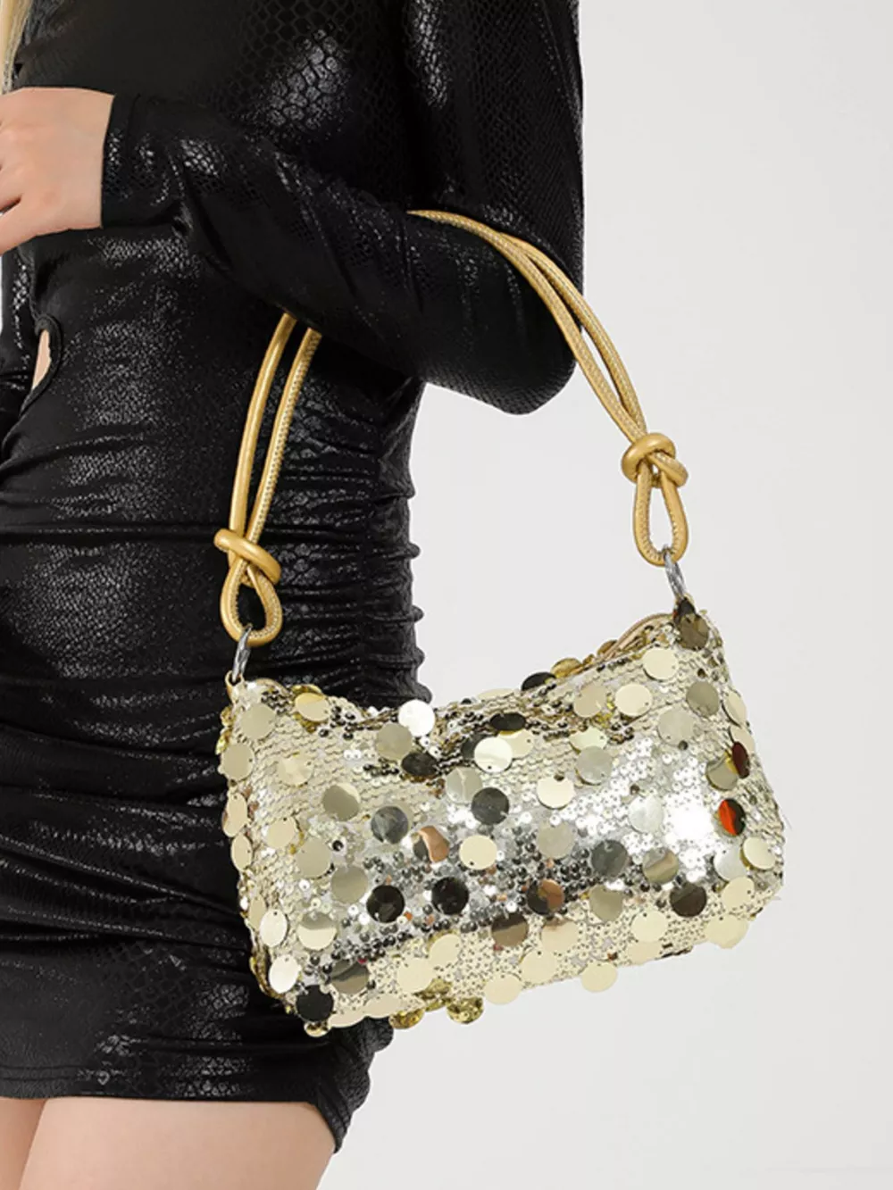 Sequin Embellished Shoulder Bag, image 4