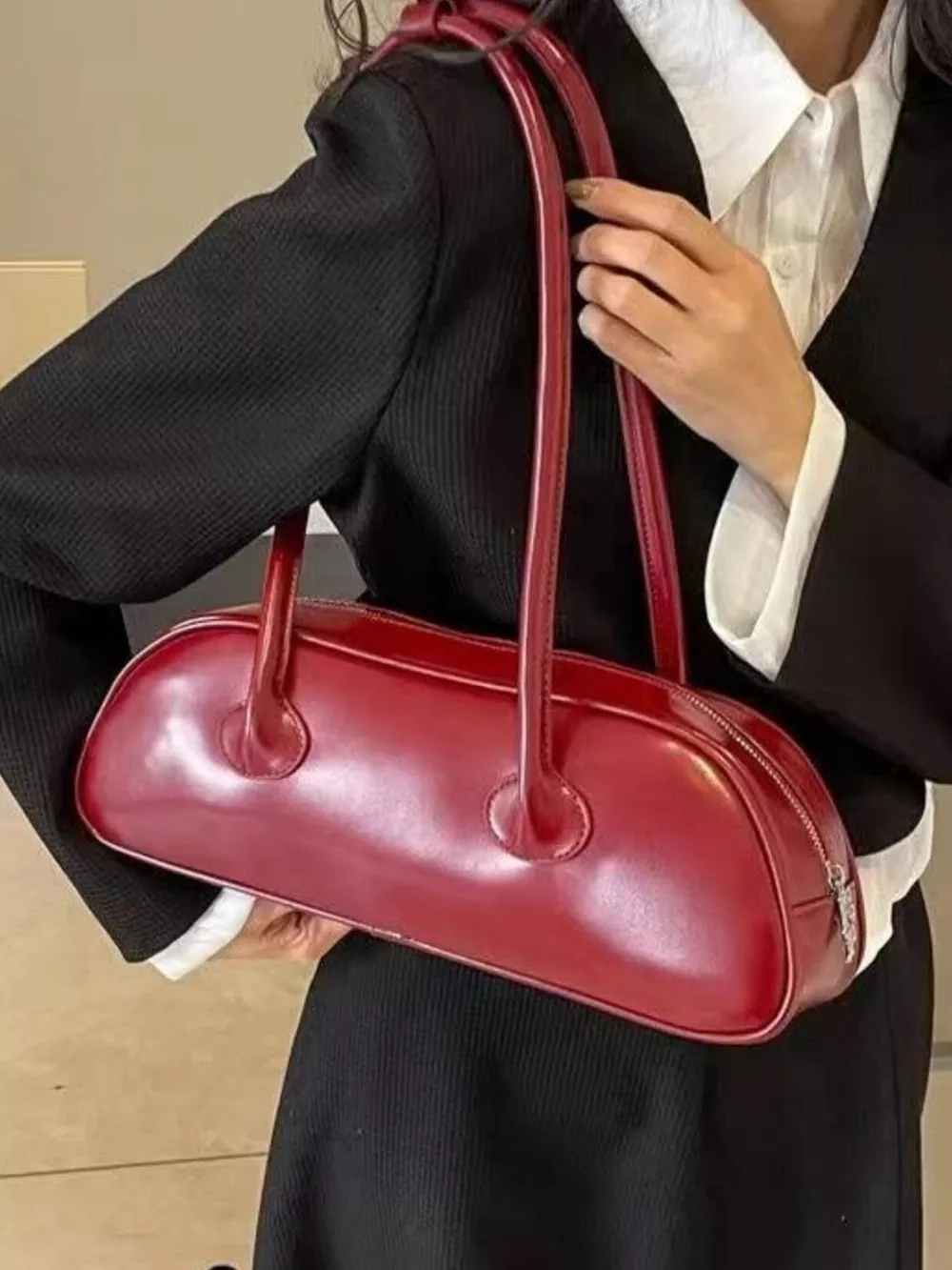 Retro Style Leather Shoulder Bag, image 2