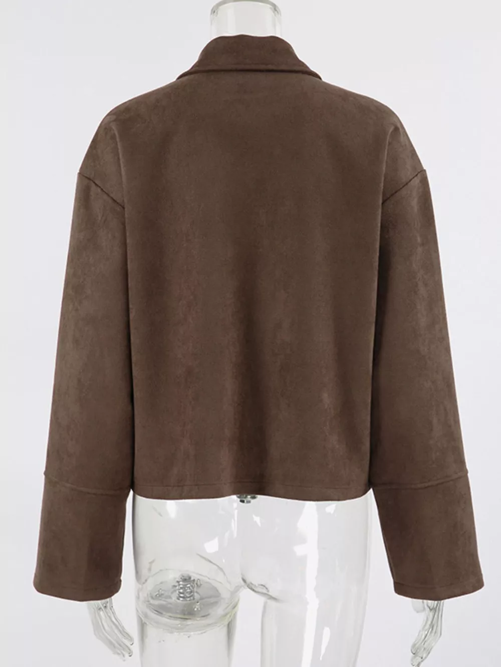Zip-Up Dropped Shoulder Jacket, image 6