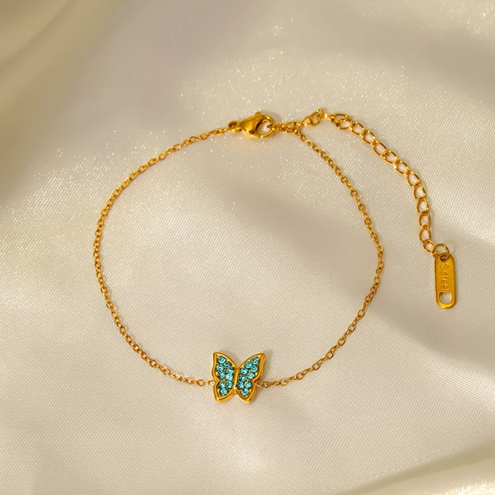 18K Gold-Plated Butterfly Adjustable Bracelet, image 4
