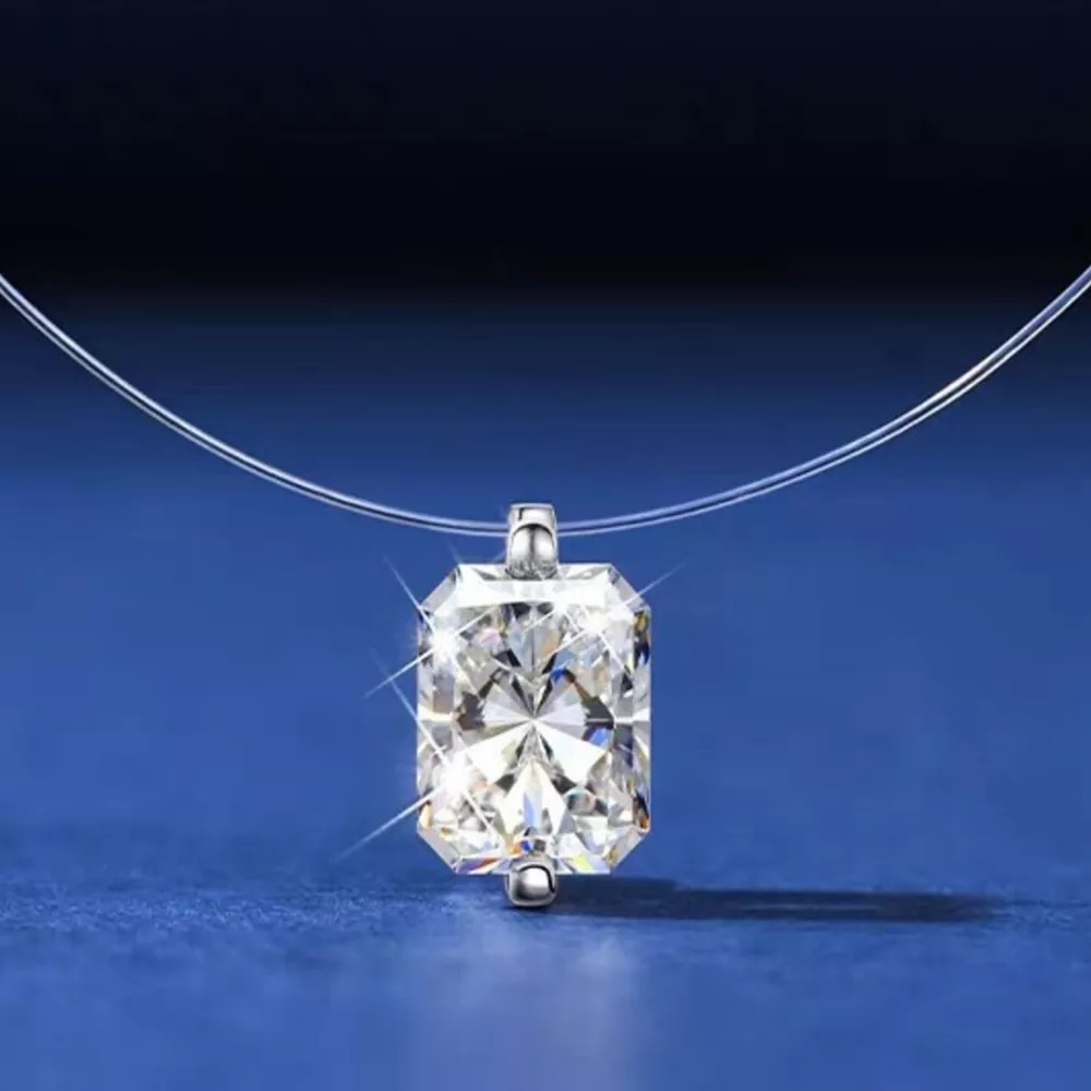 1 Carat Moissanite 925 Sterling Silver Necklace, image 4