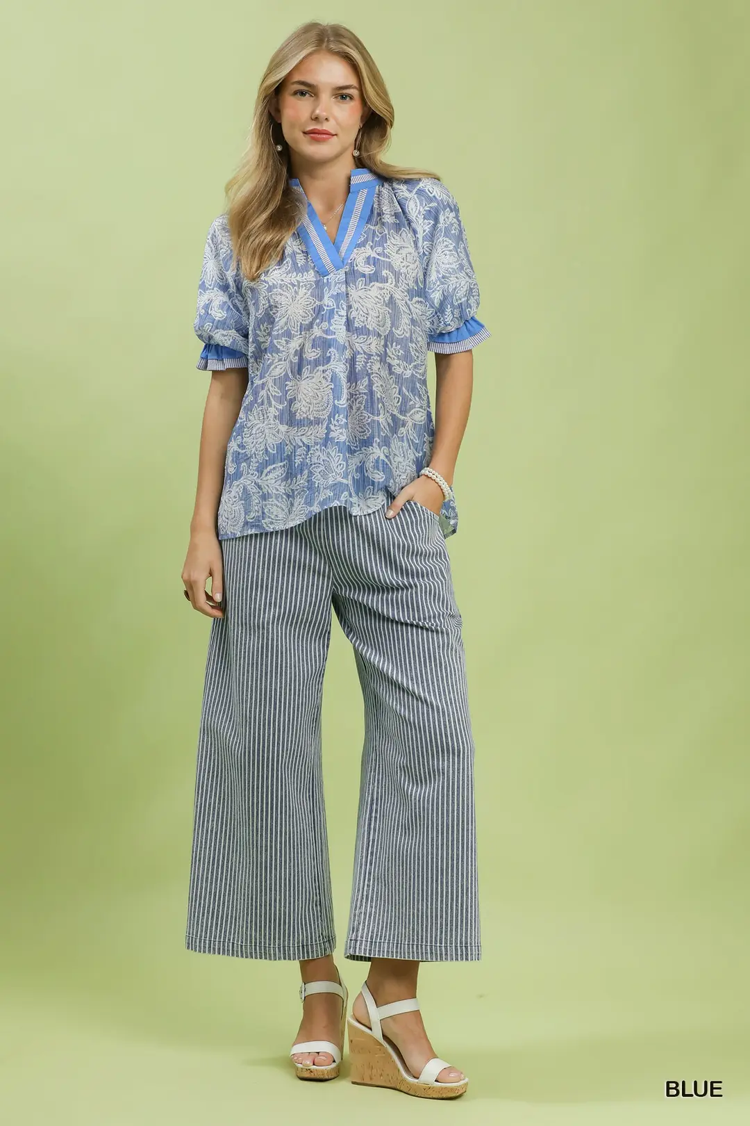 Floral Print Puff Sleeve Top, image 5