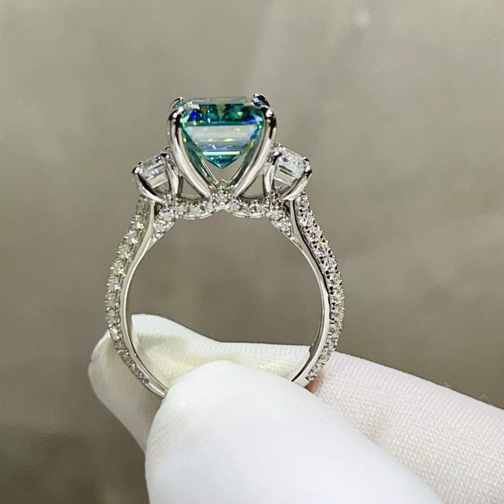 5 Carat 925 Sterling Silver Moissanite Ring, image 4