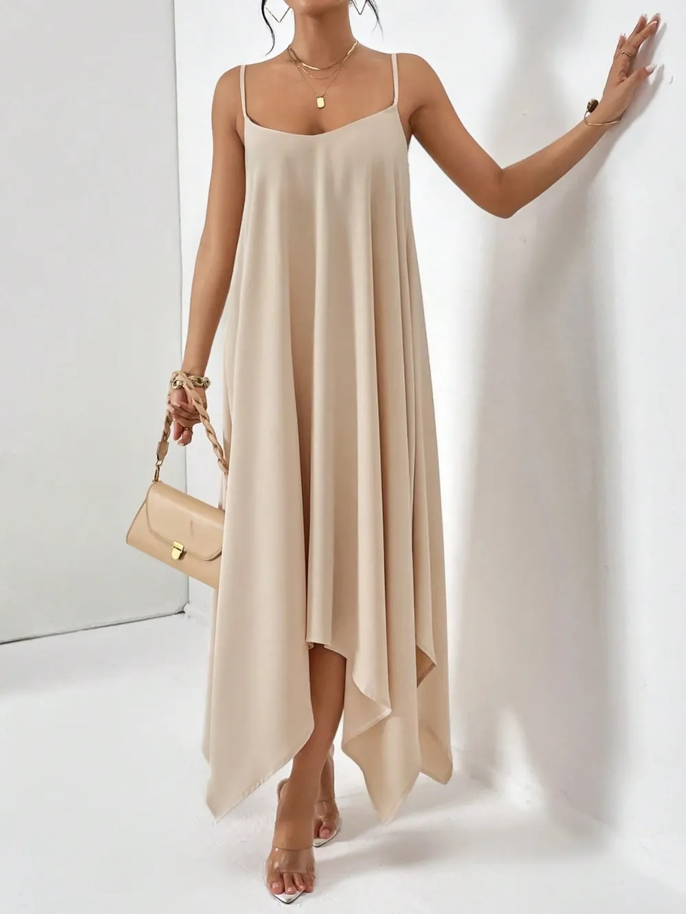 Scoop Neck Midi Cami Dress, image 8