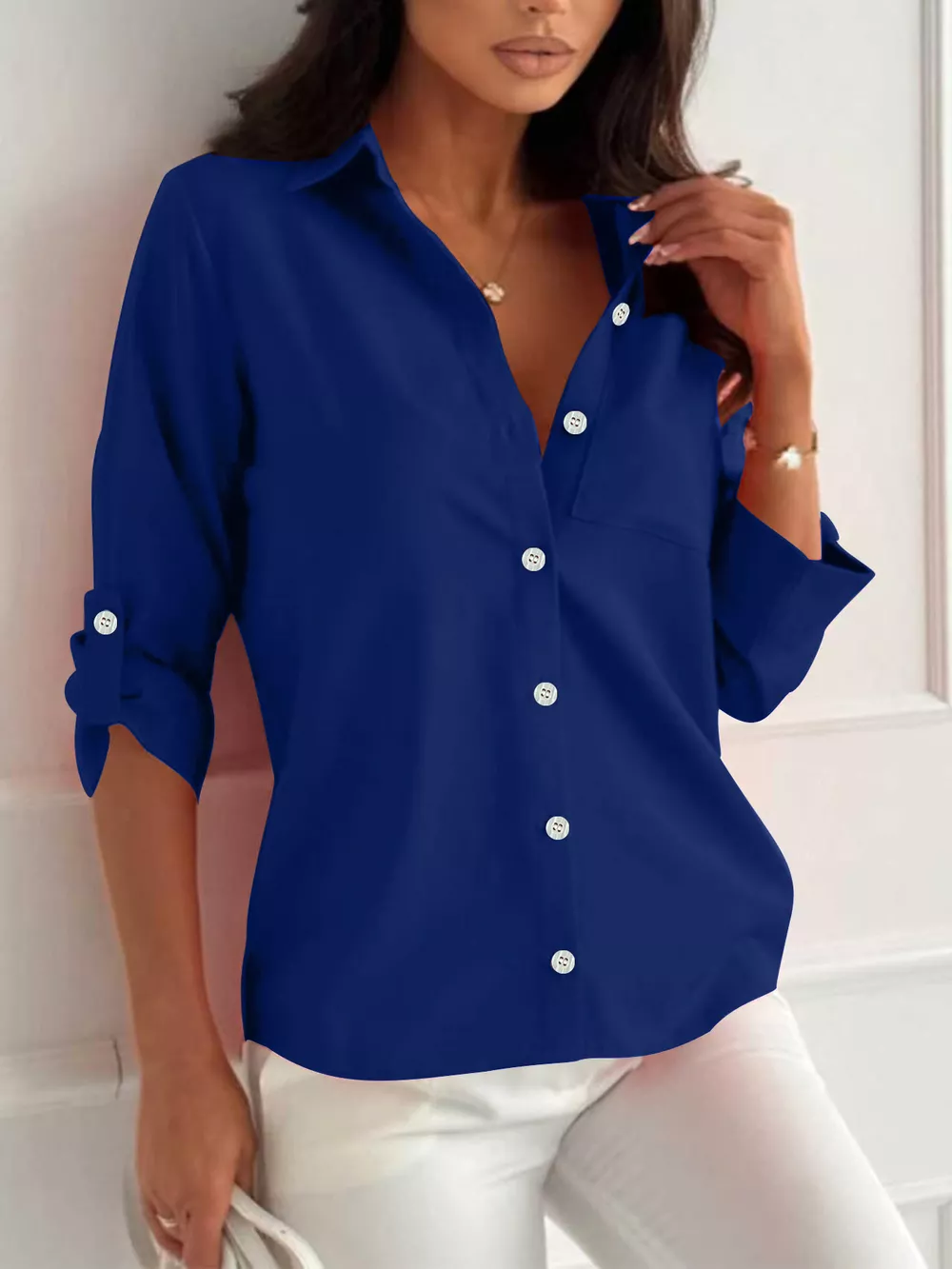 Button-Down Roll-Up Sleeve Shirt, image 10