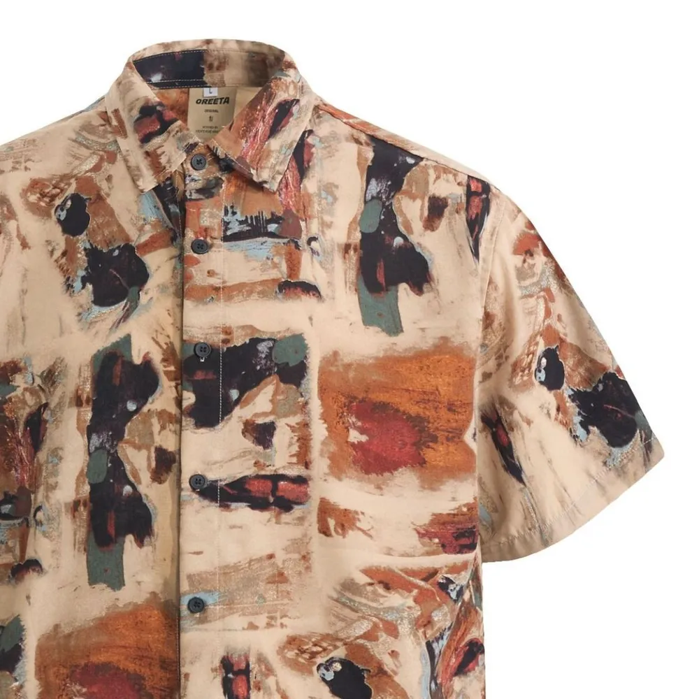 Men's Abstract Printed Short Sleeve Button-Up Shirt, image 2