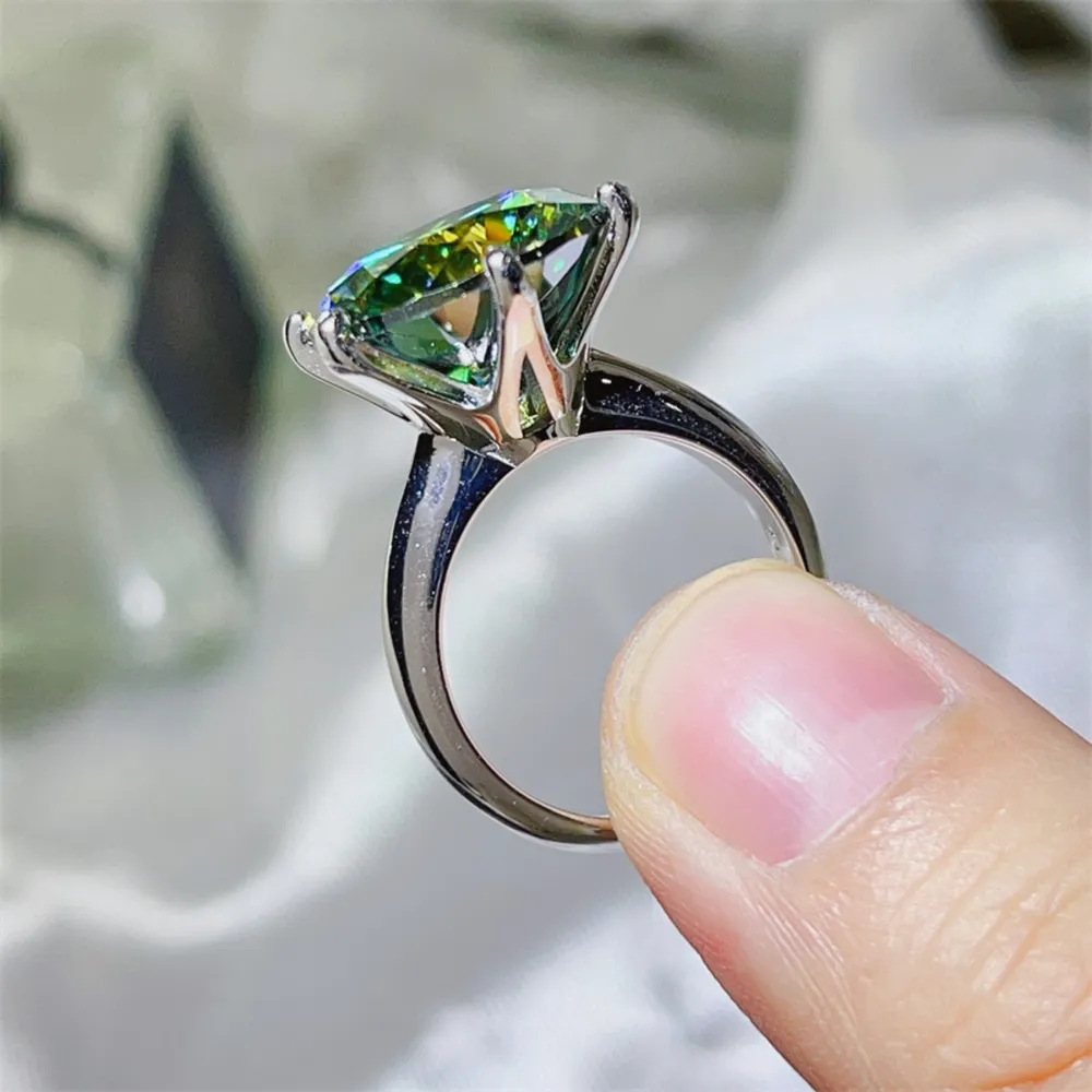 10 Carat Moissanite 925 Sterling Silver Ring, image 3