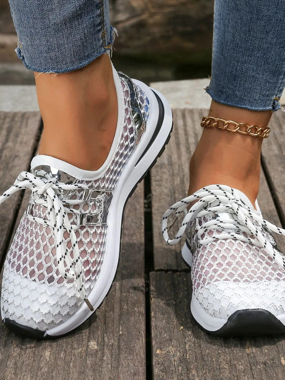 Breathable Mesh Lace-Up Athletic, image 3
