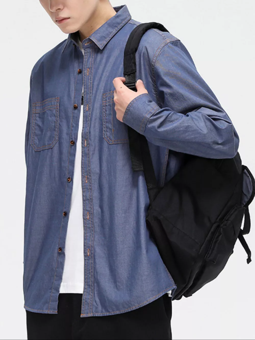 Men's Full Size Button Up Long Sleeve Shirt Plus Size