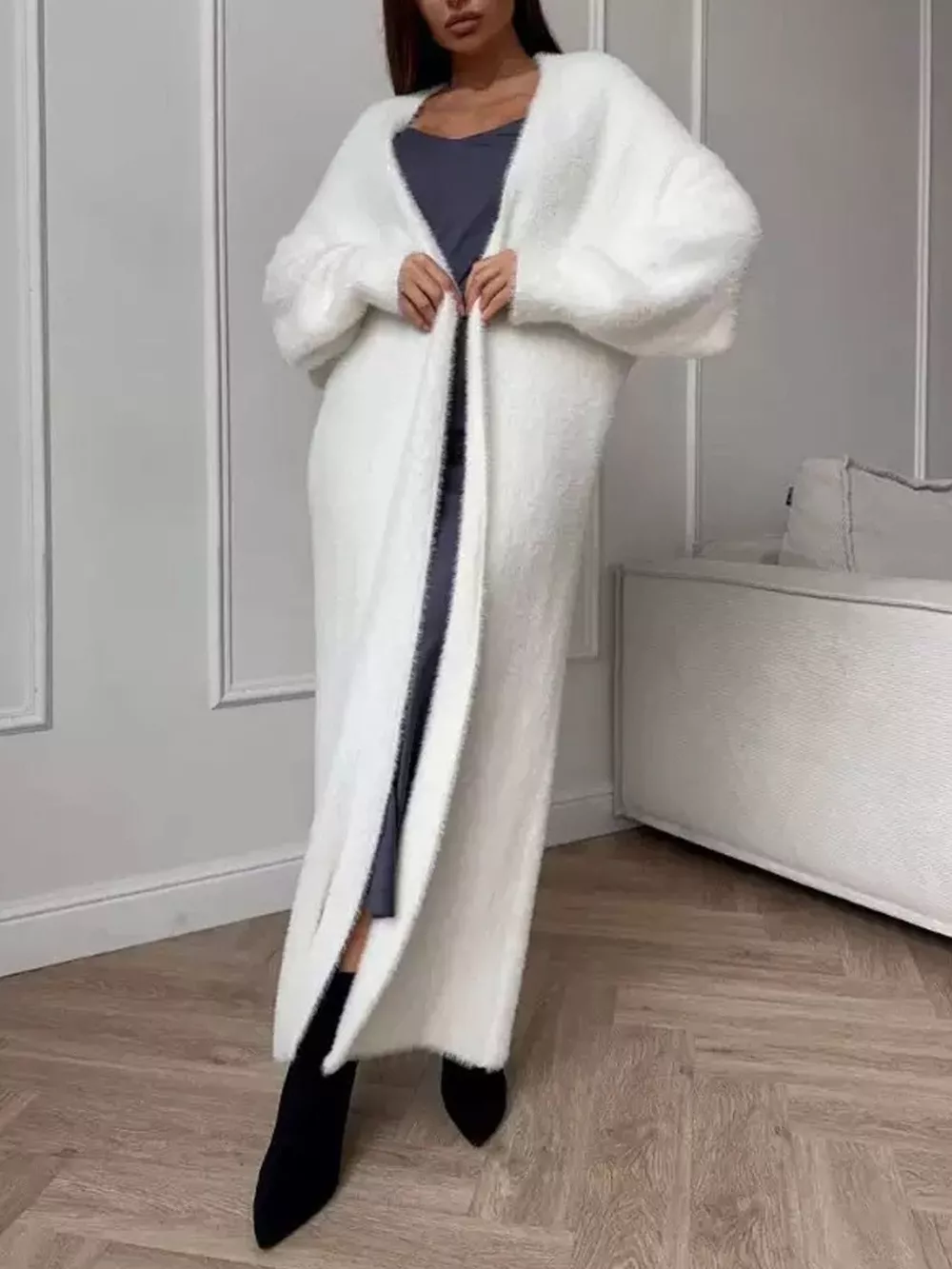 Fuzzy Open Front Longline Cardigan, image 20