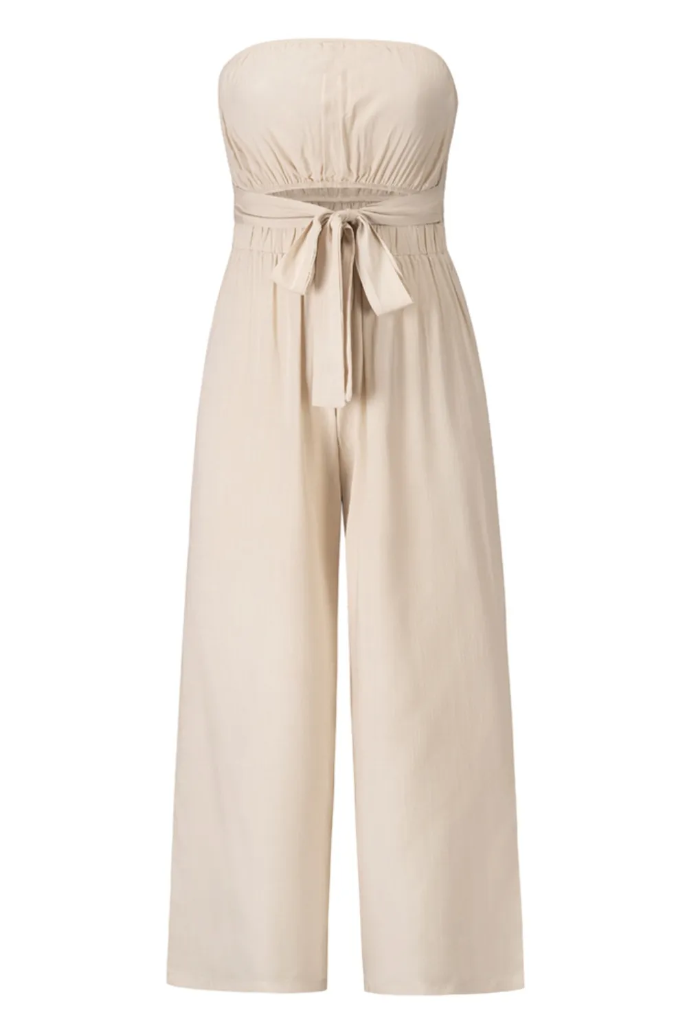 Tied Cutout Tube Wide Leg Jumpsuit, image 8