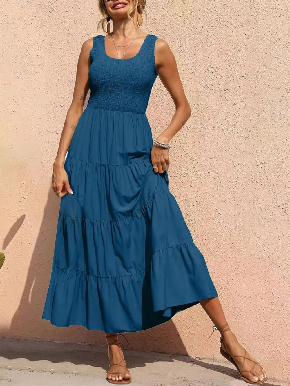 Tiered Smocked Wide Strap Dress, image 24