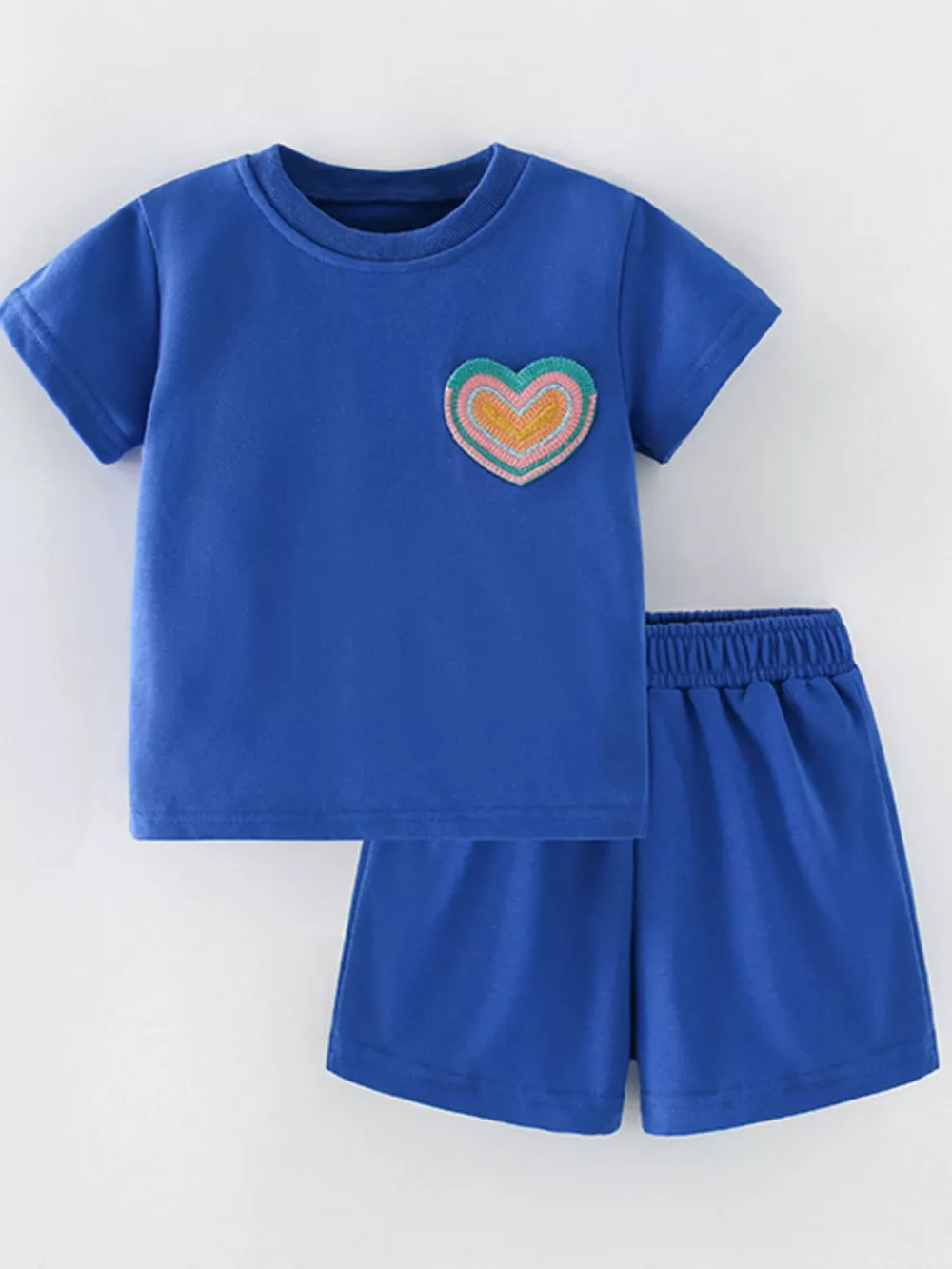 Children's Heart Round Neck Tee and Shorts Set, image 2