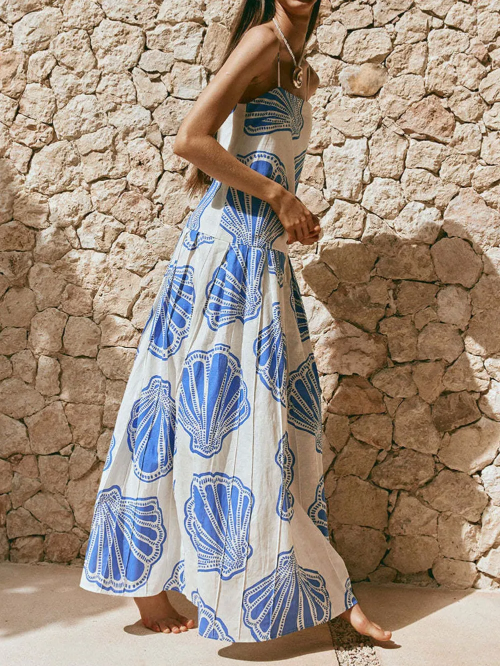 Seashell Print Maxi Cami Dress, image 5