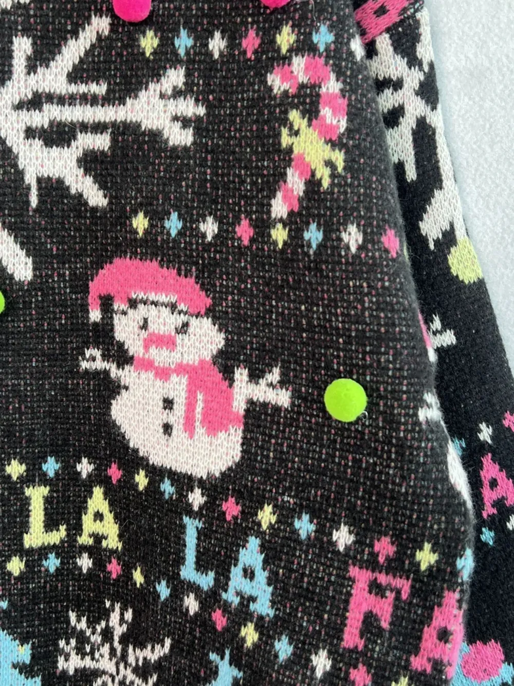 Snowman Contrast Trim Round Neck Sweater, image 6