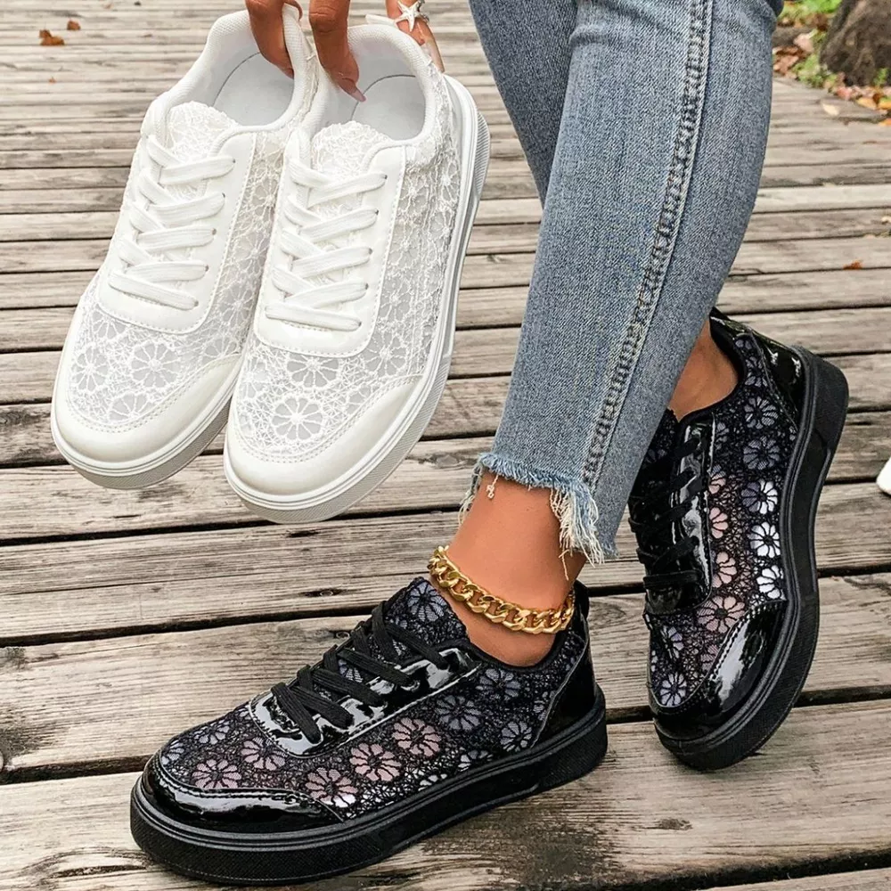 Round Toe Lace Sneakers, image 2
