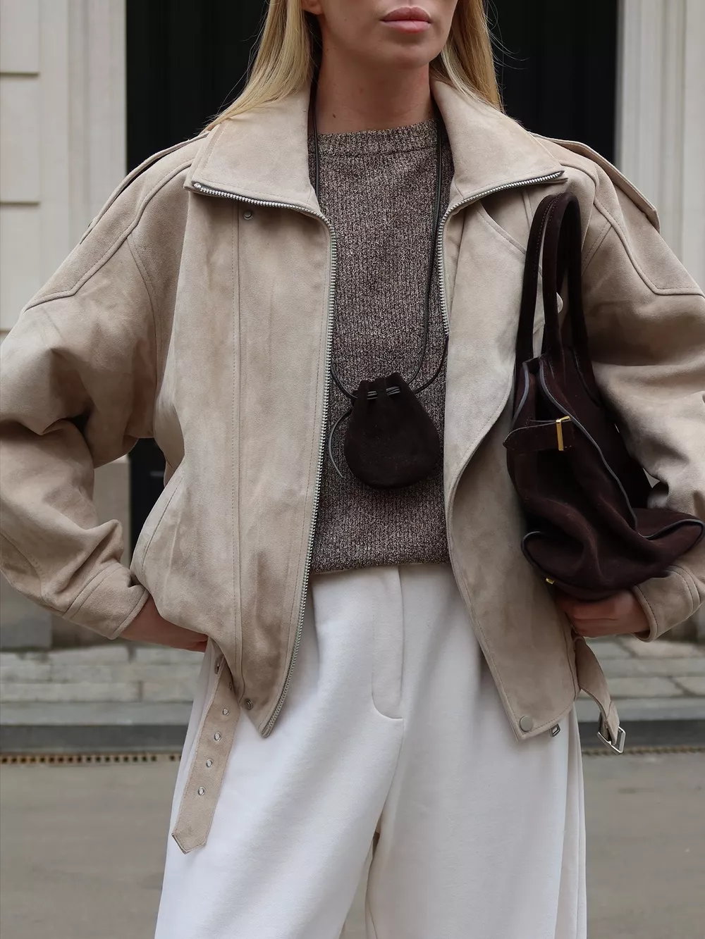 Zip Up Dropped Shoulder Moto Jacket, image 9