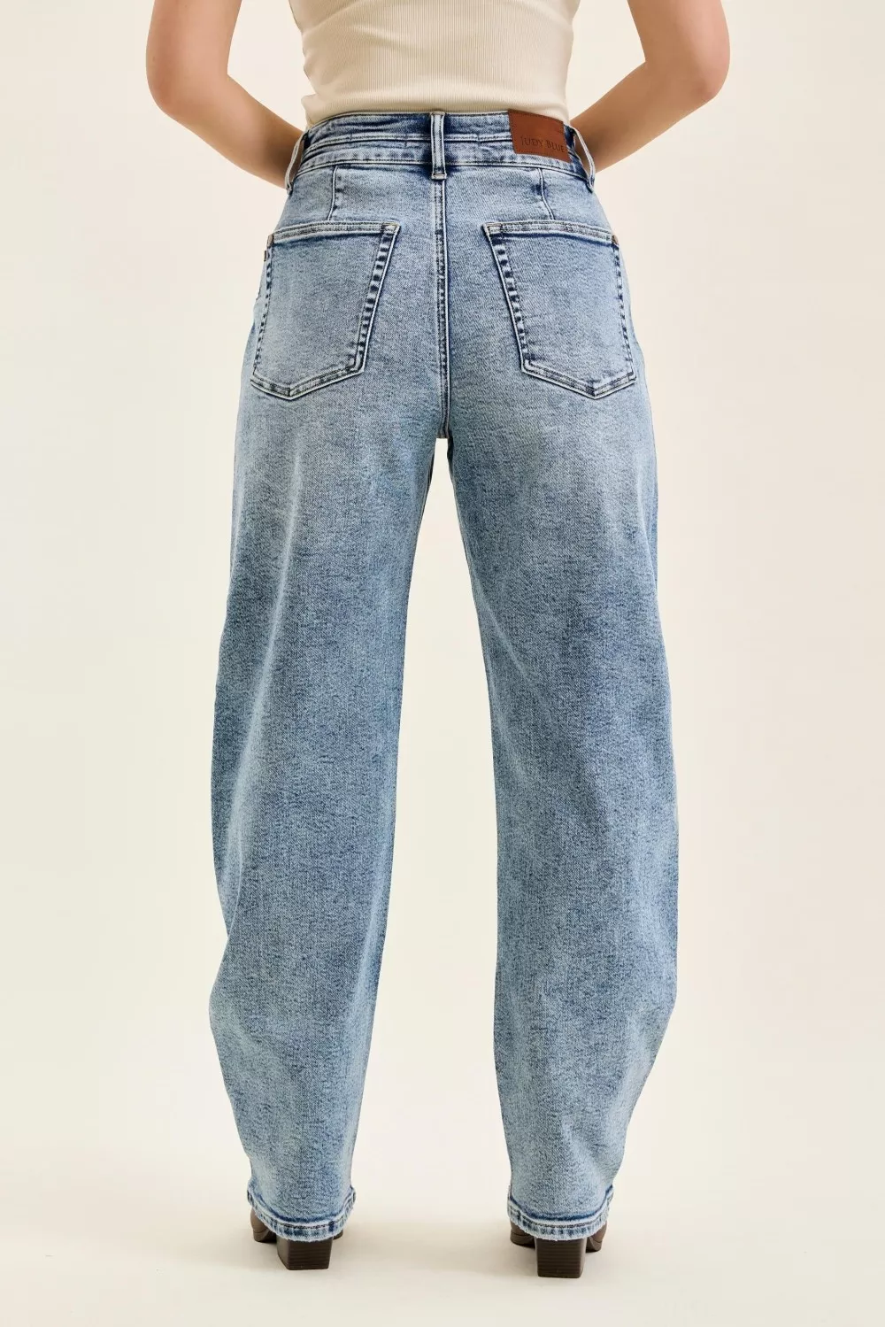 Full Size High Waist Marlow Arc Leg Jeans with Double Waistband Plus Size, image 3