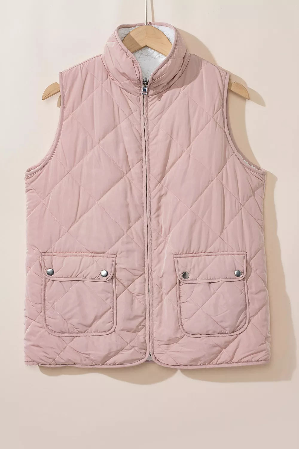 Quilted Sherpa-Lined Vest Coat, image 11