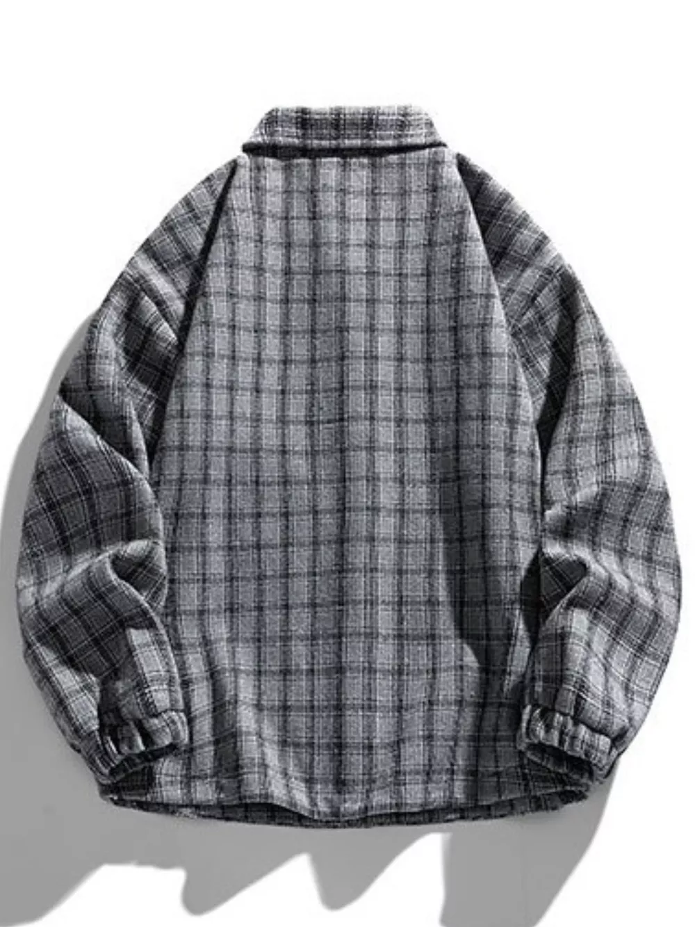 Men's Plus Size Casual Plaid Button-Up Jacket, image 2