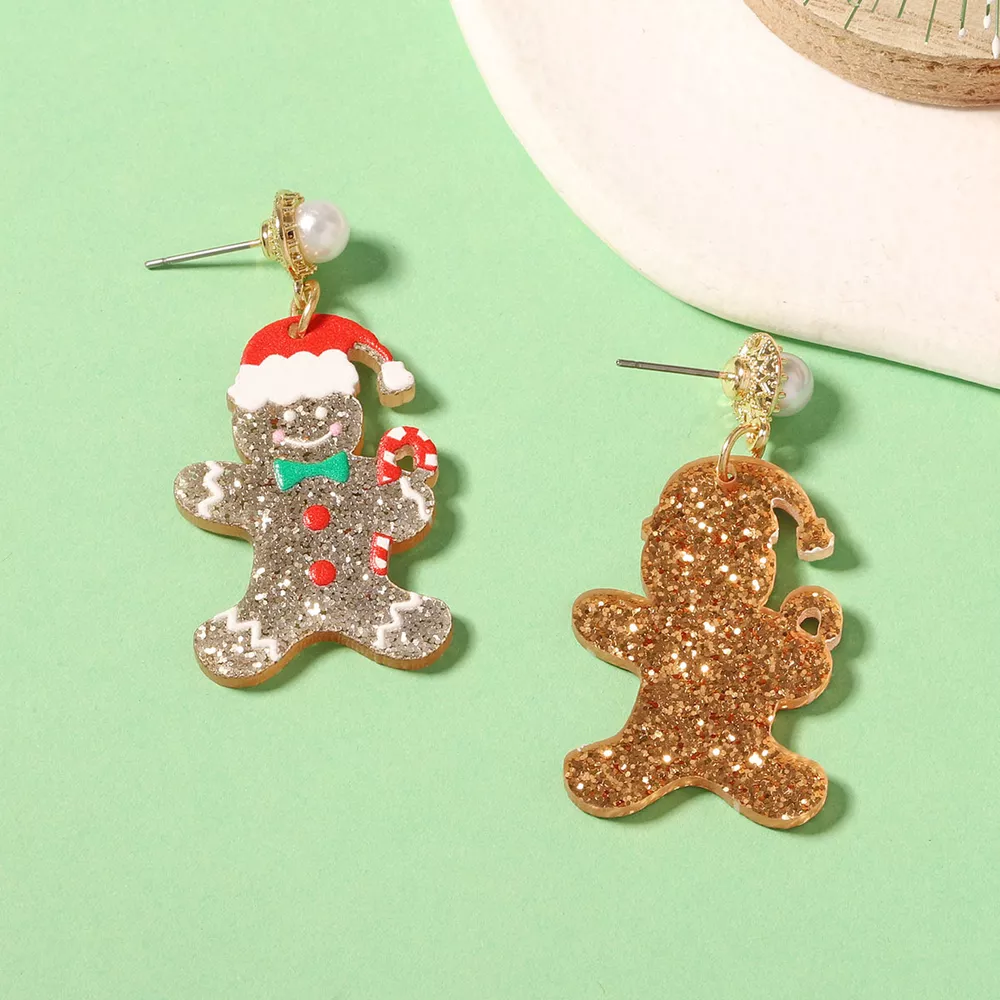 Christmas Gingerbread Man Dangle Earrings, image 5