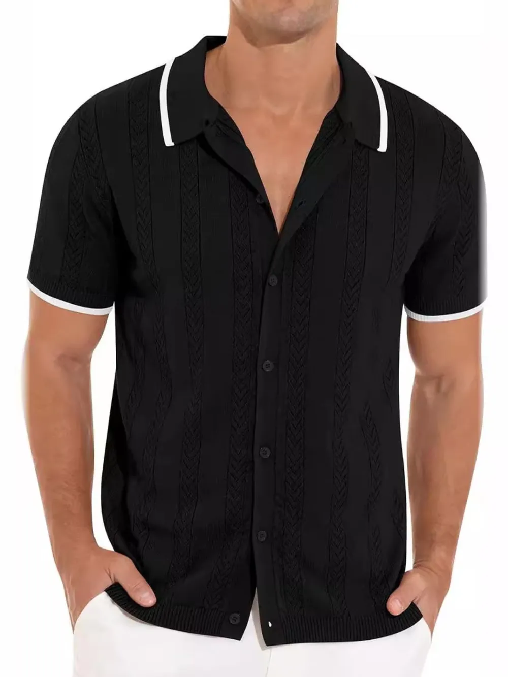 Men's Full Size Button Down Short Sleeve Shirt Plus Size, image 4