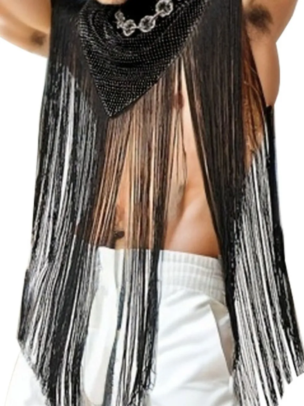 Men's Full Size Tassel Hem Mock Neck Cap Plus Size, image 6