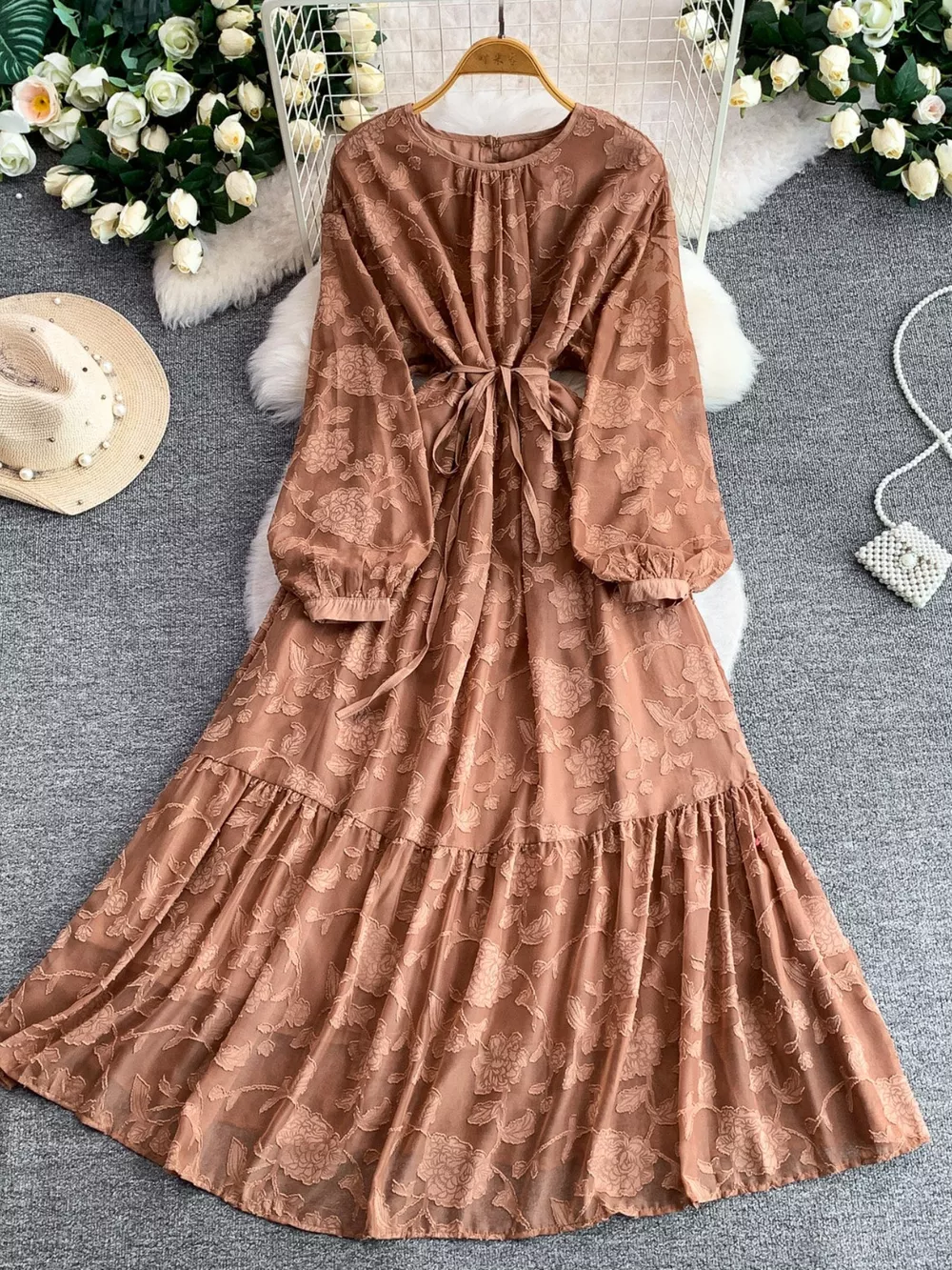 Tie Waist Long Sleeve Dress, image 20