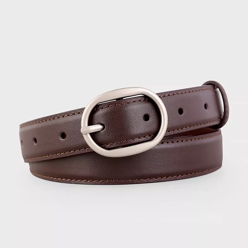 Oval Buckle Leather Belt, image 5