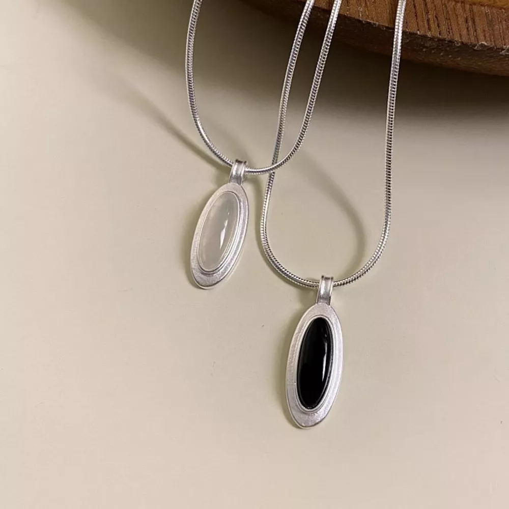 925 Sterling Silver Geometric Pendant Necklace, image 2