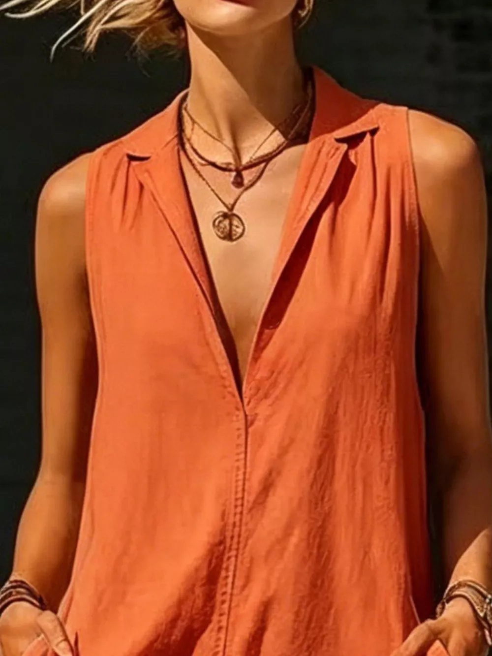 Sleeveless Maxi Dress with Side Pockets, image 2