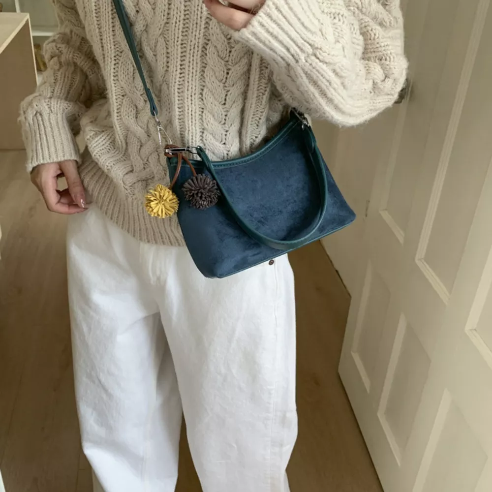 Suede Crossbody Bag with Adjustable Shoulder Strap, image 11