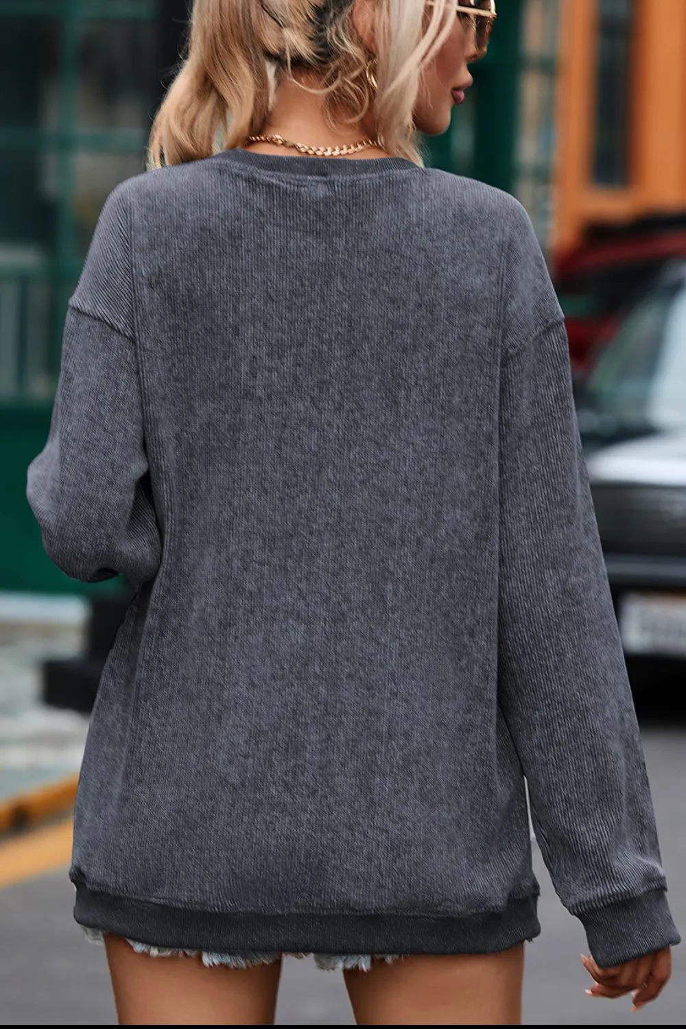 Glitter Ghost Round Neck Long Sleeve Sweatshirt, image 8